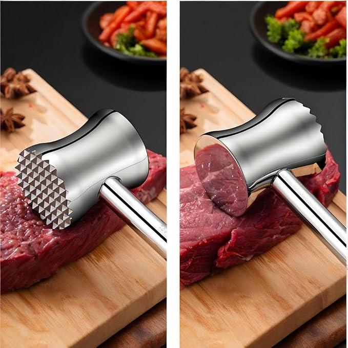 Kitchen Mallet,Meat Pounders,Meat mallet 304SS-Dual-Sided Meat Pounder Hammer for Tenderizing and Flattening Meat - Kitchen Essentials Meat Beater Tool with Comfort Grip Handle