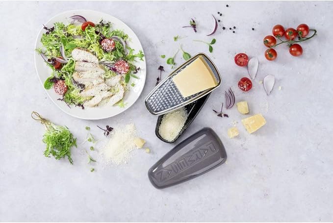 Fackelmann 7.5 x 3.7 x 2.8" Plastic/Stainless Steel Parmesan Grater With Storage Box, Silver