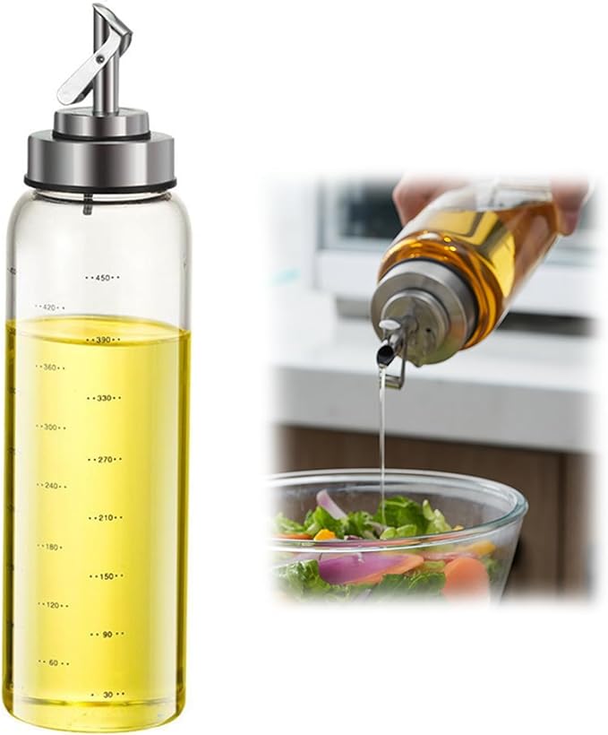 Olive Oil Dispenser Bottle,17 Oz Oil Dispenser For Kitchen,Glass Oil Bottle