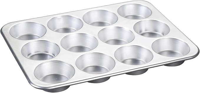 Nordic Ware Natural Aluminum Commercial Muffin Pan with Lid, 12 Cup