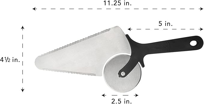 Homi styles 3 in 1 Pizza Cutter and Server Slicer - Extra Sharp Stainless-Steel Wheel Blade - Ant-Slip ergonomically shaped handle - For Home or Restaurant Use for Bread, Pie, Calzones, Pastry,