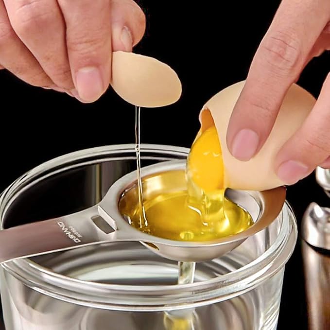 Stainless Steel Egg Cracker Separator, Topper & Opener for Raw, Soft or Hard Boiled Eggs