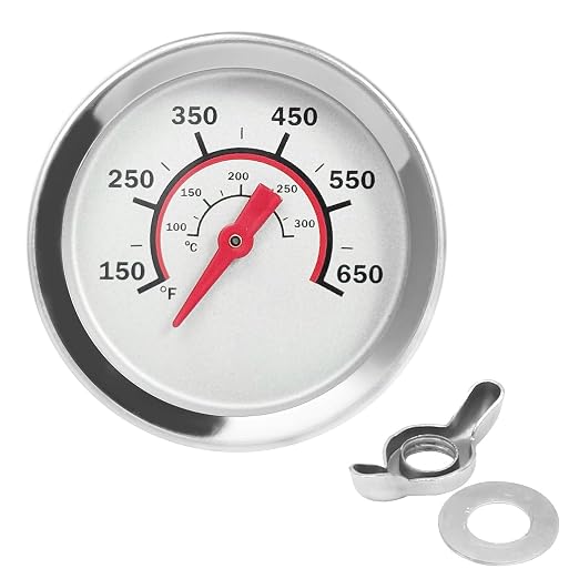 1.8 Inch Grill Temperature Gauge for CharBroil Grill Thermometer Replacement G432-8L00-W1 Charbroil Advantage Tru-Infrared Performance Grill 463377319 463630021 463448021, Stainless Steel Temp Gauge