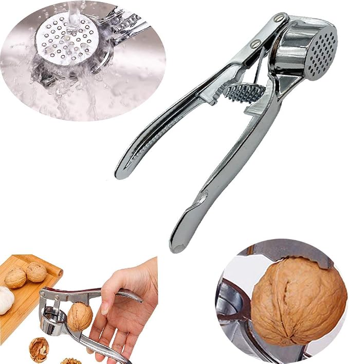 The sturdy design of garlic cloves press, garlic press can extract more garlic paste. Free stainless steel finger guard (large, round)