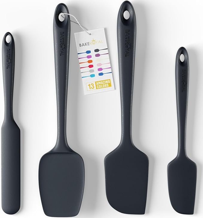 BakeRoyal Silicone Spatulas Set - Black