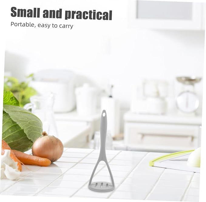 Potato Ricer Food Grade Silicone Potato Masher for Mashed Potatoes Fruit and Vegetable Puree Lightweight Kitchen Gadget with Comfortable Grip Gray