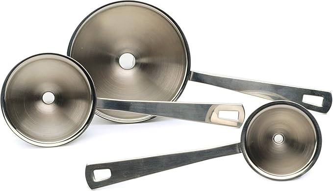 RSVP International Endurance Collection Kitchen Spice Jar/Oil Bottle Funnel, Stainless Steel and Dishwasher Safe, Mini Set, Various Sizes