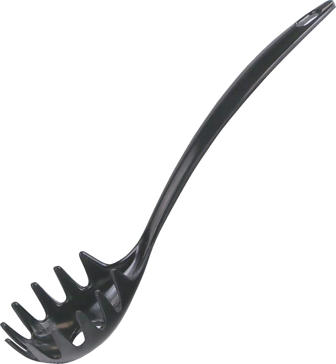 Spaghetti Spoon, Pasta Server, Fork with Ergonomic Handle, Heat Resistant, BPA Free,11.5 inch Melamine Utensil by Reston Lloyd, 6 piece set, Charcoal
