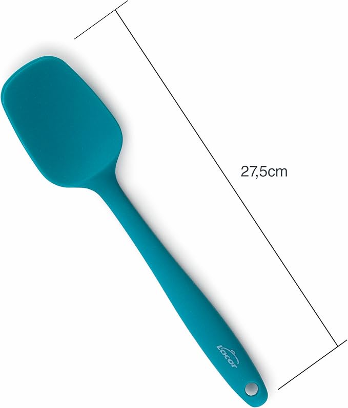 Lacor - 64453 - Ocean Kitchen Spoon, Silicone Spoon, Kitchen Utensils, Ergonomic Handle, Non-Stick, High Temperature Resistant, Dishwasher Safe, Length 27.5 cm