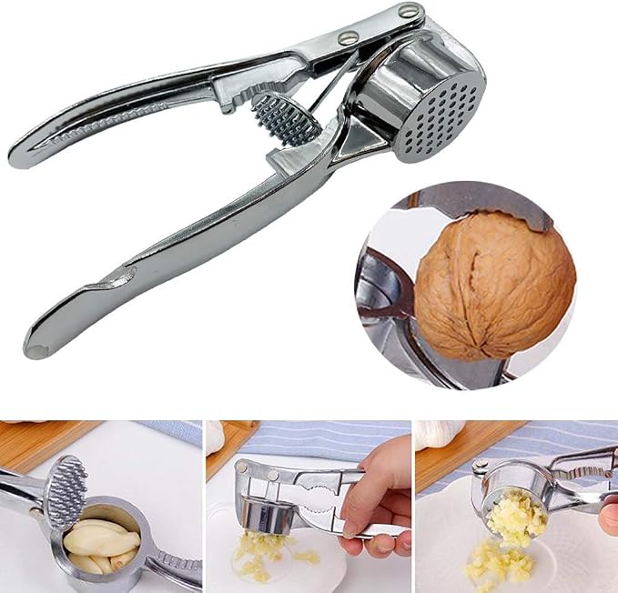 The sturdy design of garlic cloves press, garlic press can extract more garlic paste. Free stainless steel finger guard (large, round)