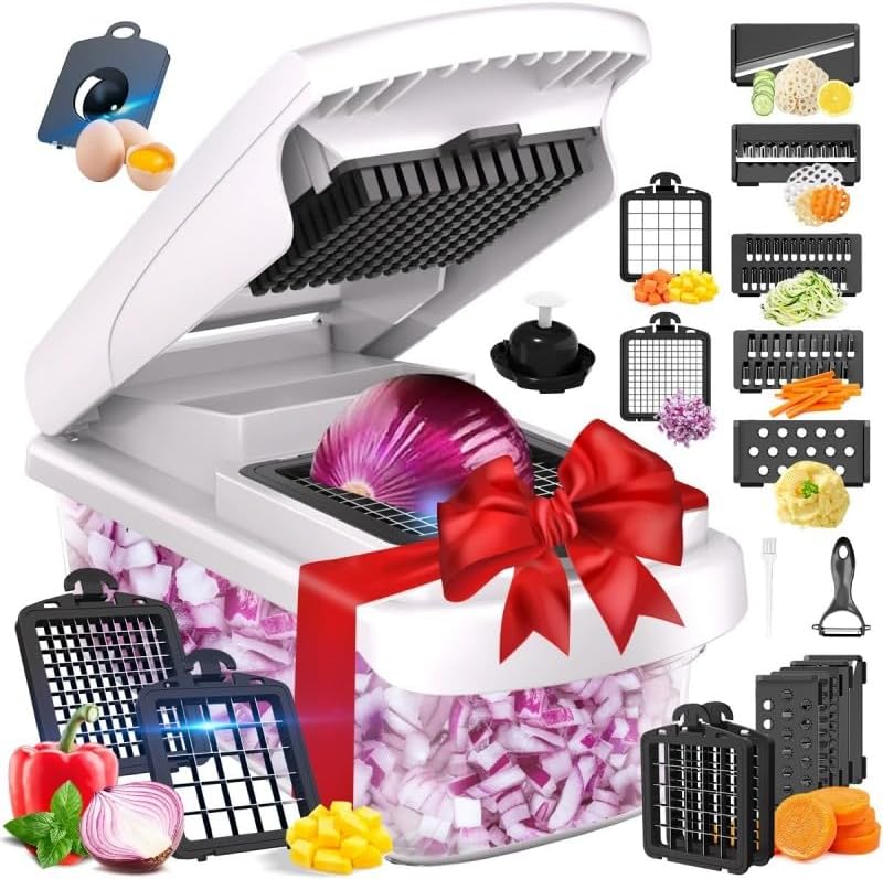Fusionshop(USA) Premium 10-in-1 Vegetable Chopper | Food Chopper, Cutter