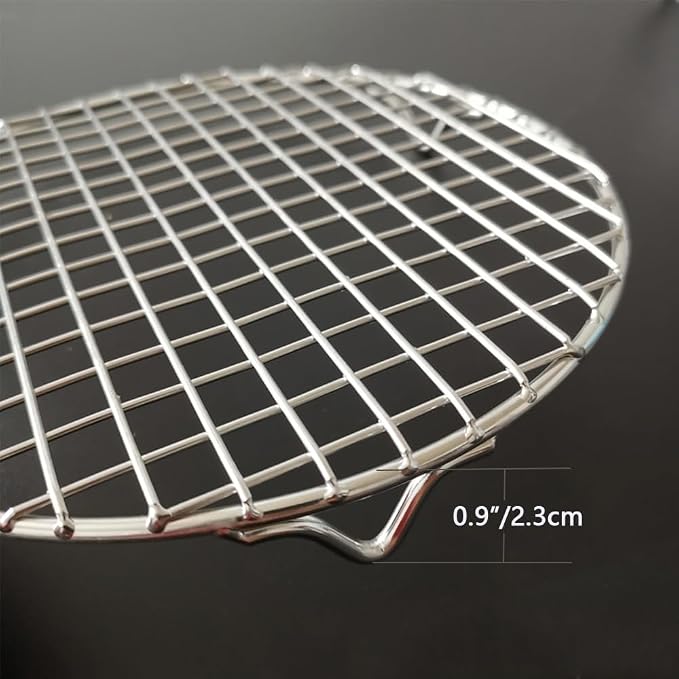 Cooling Rack with Legs 11.6 Inch Diameter Round Cooking Grate Grid Grill Barbecue Net Wire Steaming Cooling Rack Wire Pan Grate Baking Rack Icing Rack Round Shape (295mm/11.6")
