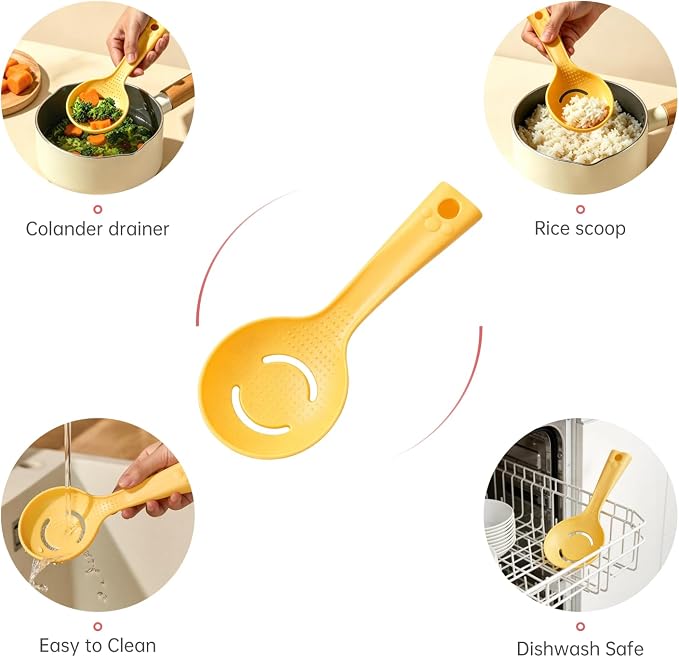Egg Yolk Separator & Masher 5-in-1 Multi-Function Kitchen Spoon for Potato Mashing, Garlic Mashing, Egg Separating – Self-Standing & Hangable Design
