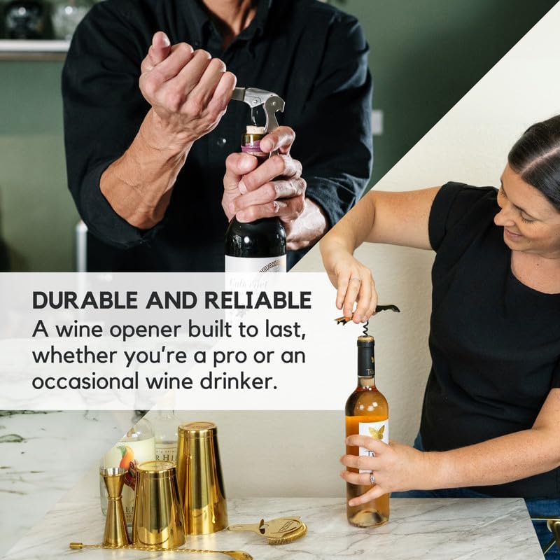 A Bar Above Manual Wine Bottle Opener and Corkscrew Wine Key Ergonomic Grip