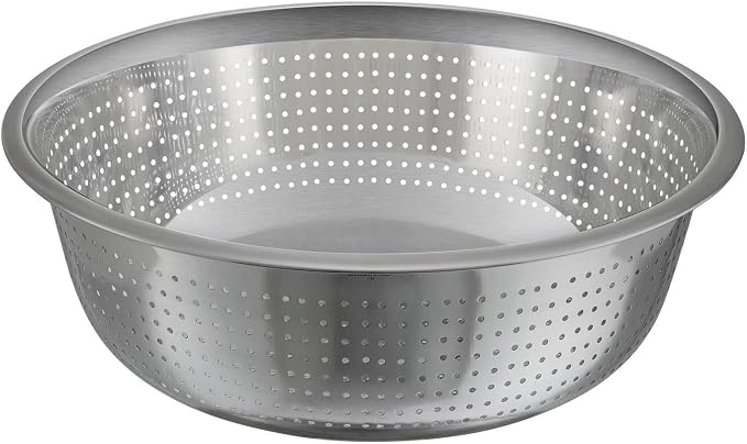 Winco Stainless Steel Chinese Colander with 2.5mm Holes, 15-Inch Diameter