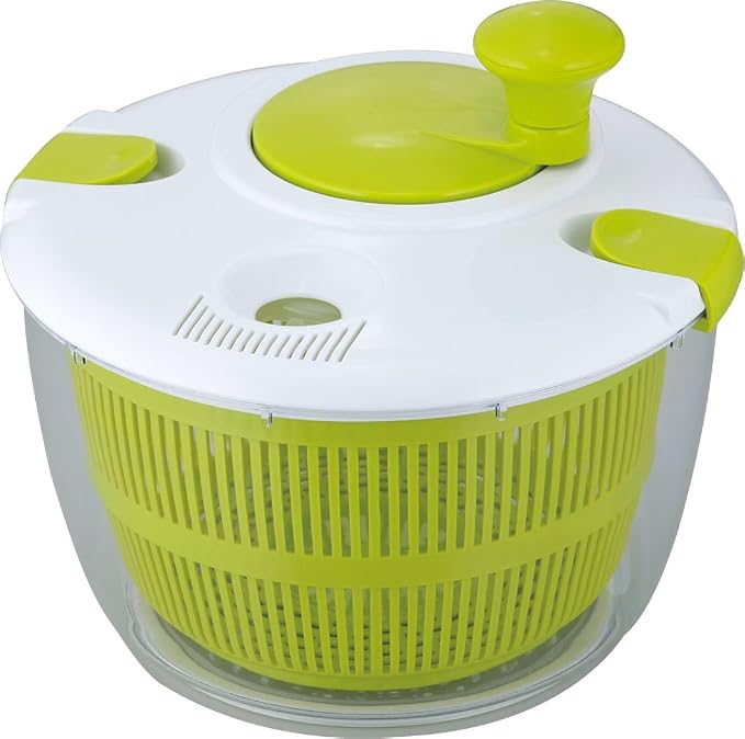 Wahei Freiz KR-7339 Salad Spinner, Vegetable Drainer, Kitchen Assist, 9.4 inches (24 cm), Preparation, Vegetable Noodles, Macaroni
