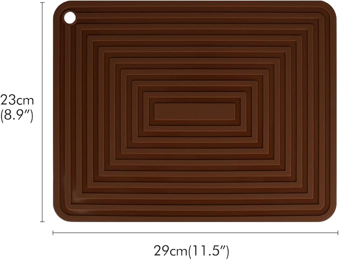 LogHog 2 Pack Large Silicone Trivet Mats/Hot Pads, Heat Resistant Pot Holder,9"x12" Non Slip Flexible Durable Pot Coaster Kitchen Table Mats (Coffee)