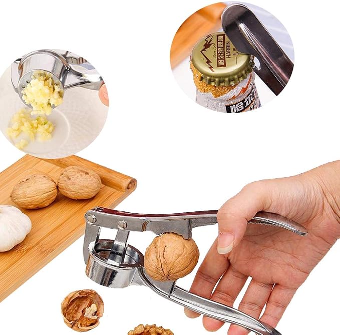 The sturdy design of garlic cloves press, garlic press can extract more garlic paste. Free stainless steel finger guard (large, round)