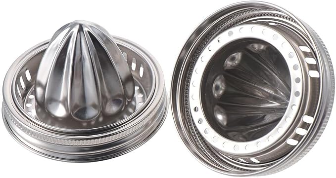 1/2pcs Simple Manual juicer Stainless Steel Lemon Squeezer,3.38 Inch Mason Jar Juicer Lid,Dishwasher Safety Kitchen Manual Juice Compressor(1pcs)