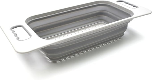 SAMMART Over The Sink Rectangular Colander (Grey)