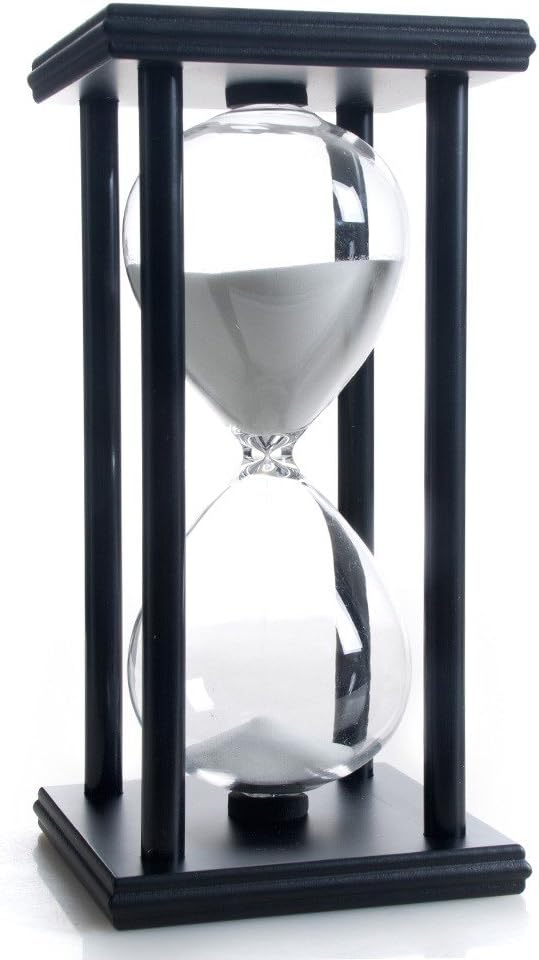 45 Minutes Hourglass Sand Timer, Black Frame Sand Clock