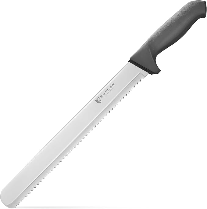 KUTLER Professional 12-Inch Bread Knife and Cake Slicer with Serrated Edge - Ultra-Sharp Stainless Steel Cutlery