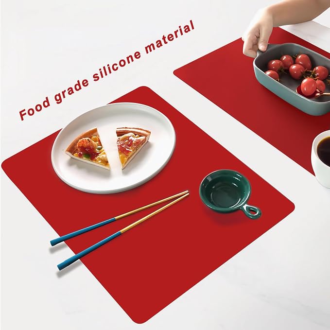 Silicone Placemats, Food-Grade Non-Slip Waterproof, Dining, Countertop Protector, Kitchen Counter Mat, Heat Resistant, Baking mat Dishwasher Safe