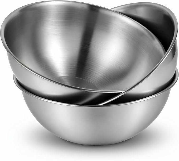 Mixing Bowl Set of 6, Stainless Steel Mixing Bowl, Space-Saving Nesting Metal MixingBowls, Nesting Whisking Bowls For Cooking, Serving, Food/Salad Prep, Baking, Serving