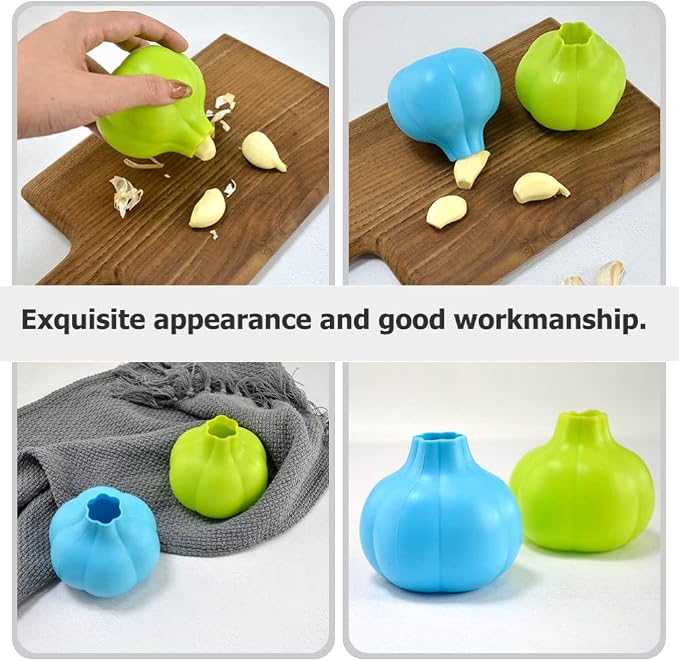 CALLARON Silicone Garlic Peeler 2Pcs Garlic Peeler Silicone Skin Remover Keeper Roller Peeling Tube Skinner Kitchen Tools for Home Restaurant (Assorted Color) Peeler Tube