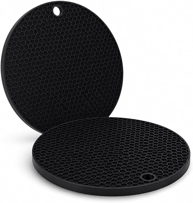 Extra Large 9.25" Silicone Jar Opener (2 Pack) – Non-Slip Thick Rubber Grip Pad for Weak Hands, Seniors & Arthritis – Opens Tight Jar Lids, Bottle Caps – Heat Resistant Trivet & Hot Pad