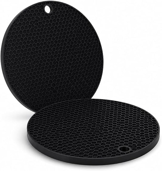 Extra Large 9.25" Silicone Jar Opener (2 Pack) – Non-Slip Thick Rubber Grip Pad for Weak Hands, Seniors & Arthritis – Opens Tight Jar Lids, Bottle Caps – Heat Resistant Trivet & Hot Pad