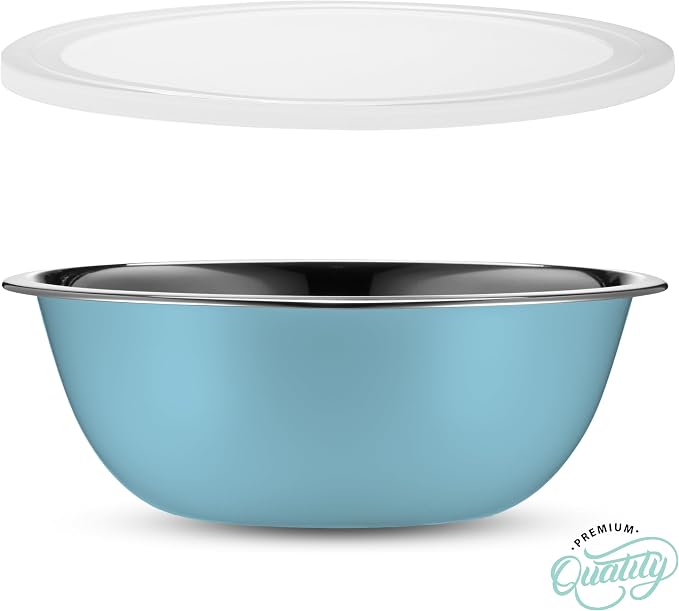 10-Piece Stainless Steel Mixing Bowl Set with Lids for Food Prep & Storage | WHYSKO Mixing Bowls with Lids Set - .75, 1, 1.5, 3 & 5 Quart Kitchen Bowls, Rustproof Metal Nesting Bowls, Dishwasher Safe