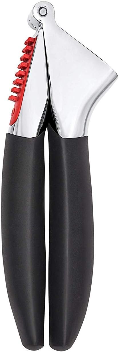 OXO Good Grips Soft-Handled Garlic Press,Black,One Size & Good Grips Etched Zester and Grater,Green,One Size