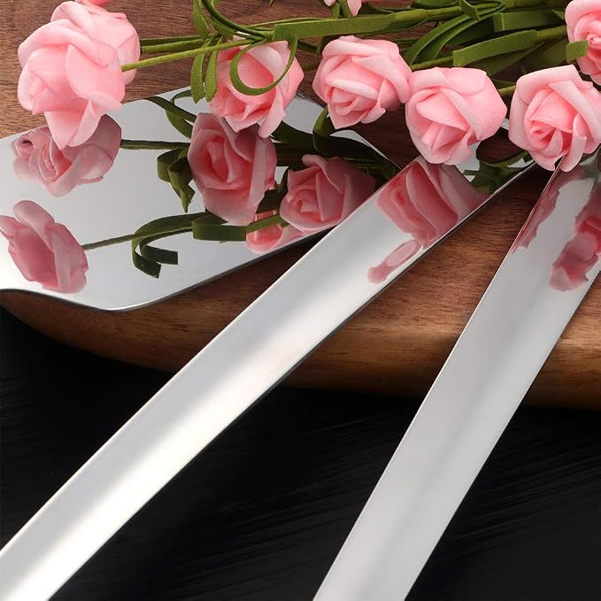6 Pcs Silver Cake Server, Stainless Steel Titanium Plated Pizza Spatula Professional Shovel Server For Cake/Pie/Pizza, Dishwasher Safe(10.3 inches/26.2cm)