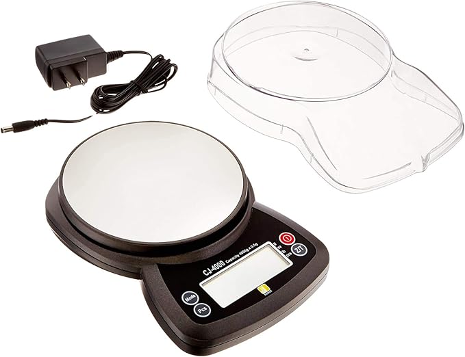 CJ-4000 Compact Digital Weigh Scale 4000g x 0.5g PCS JScale Black AC Adapter | Parts-counting mode, AC adapter included