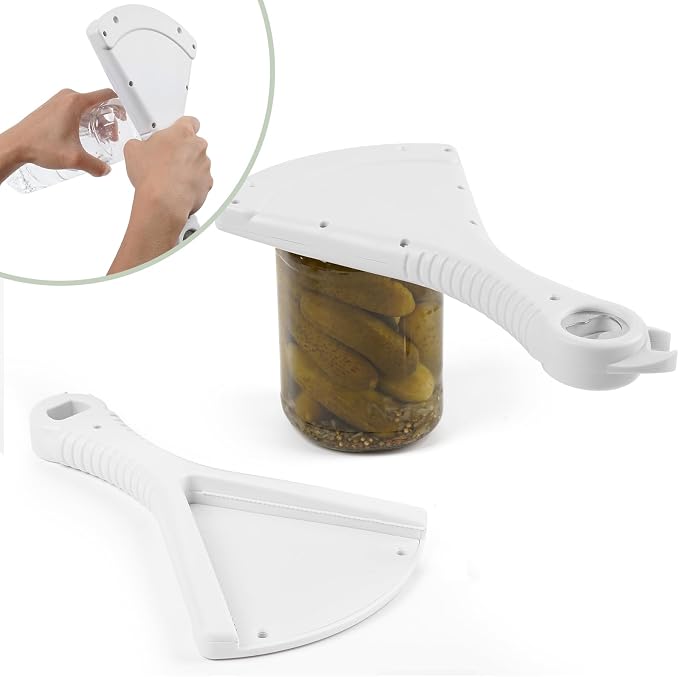 Jar Opener for Weak Hands and Seniors with Arthritis — 3-in-1 Stainless Steel Lid Gripper, Opens 0.5"–5.1" Jars and Bottles, Manual Kitchen Tool for Low Strength, Elderly