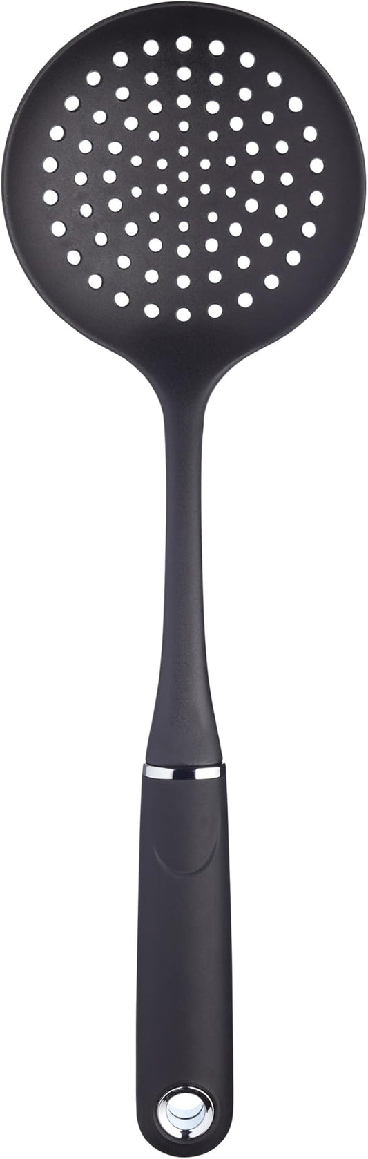 MasterClass Kitchen Skimmer Spoon with Soft Grip Handle, Non Stick Safe Nylon, 36 cm