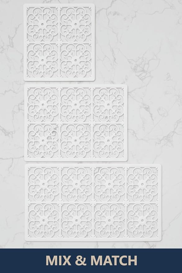 GASARÉ, Extra Large, Thick, Silicone Trivet for Hot Dishes, Pots, and Pans, Heat Resistant Mat for Countertop, Hot Pad for Kitchen, Easy to Clean, 21 x 12 x 3/8 Inches, White