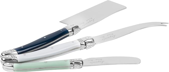 French Home Laguiole Set of 3 Cheese Knives - Sea Salt