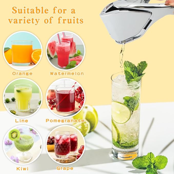 Stainless Steel Lemon Juicer, Manual Lemon Squeezer Handheld Citrus Squeezer Juice Extractor for Citrus Lime Orange
