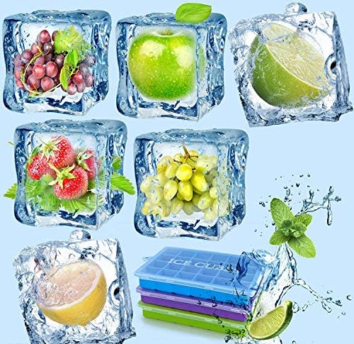 Ice Cube Trays Silicone Ice trays Molds with Removable Lids 3 Pack, 72 Ice Cube Molds for DIY Chilled Drinks,Cocktail, Whiskey, Chocolate, BPA Free