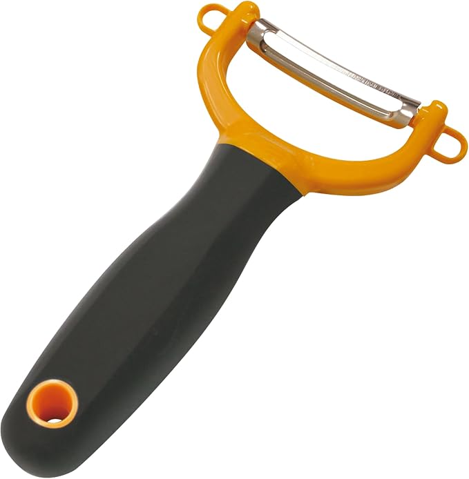 Kokubo KK-618 Small Shape Peeler, Orange, Made in Japan, T-Shaped, Stainless Steel Blade, Easy to Grip, Carrots and Potatoes with Sprout Removal