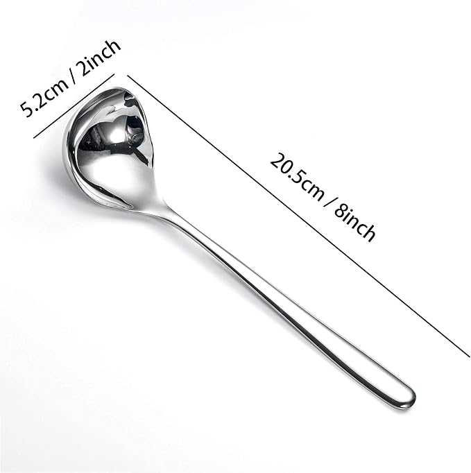 IMEEA 8-Inch Gravy Ladle SUS304 Stainless Steel Serving Ladle, Set of 4