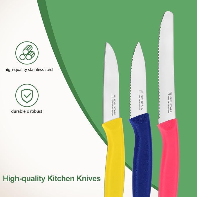 Paring Knife Set 6PCS, Ultra Sharp Kitchen Knife, Cutting & Peeling Knives, Kitchen Knives for Home Essentials, PP Plastic Handle-Multicolored