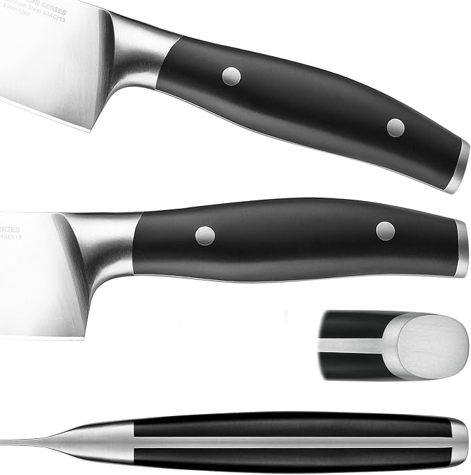 Klaus Meyer Arcelor Cleaver Knife 7 Inch Chef's Cleaver Knife- 1.4034 German Steel with ABS Ergonomic Handle, Ultra Sharp and 2.2mm Blade Thickness, for Home/Restaurant