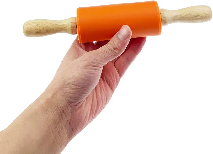 6 Pack Mini Small Rolling Pin 9 Inch Kids Rolling Pin Wooden Handle for Home Kitchen