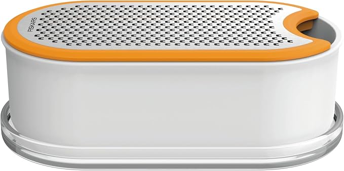 Fiskars Box Grater, With Container, Dimensions: 16.8 x 9.0 cm, Metal/Synthetic Material, Functional Form, 1019530