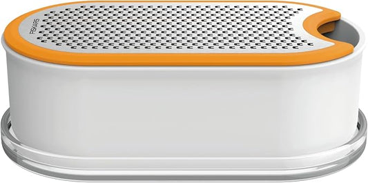 Fiskars Box Grater, With Container, Dimensions: 16.8 x 9.0 cm, Metal/Synthetic Material, Functional Form, 1019530