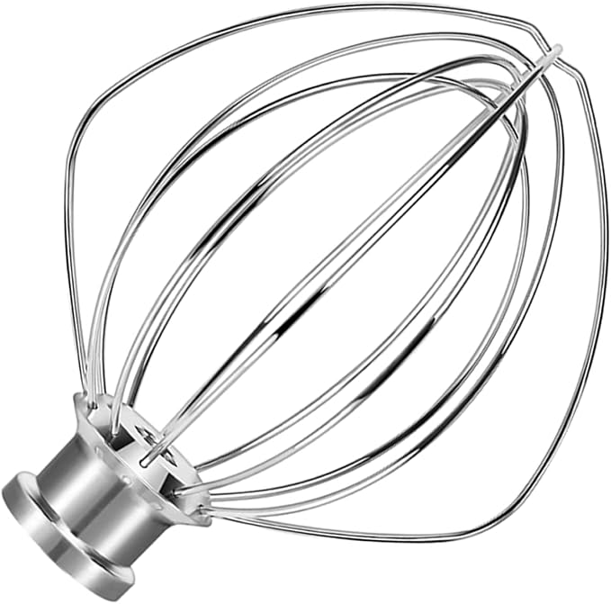 Wiselet Stainless Steel Wire Whip Attachment Compatible with KitchenAid 6 Quart Bowl-Lift Stand Mixer, Food-Grade 18/8 Whisk Replacement for KP26, KSM55, KV25, KT26, Dishwasher Safe, Heavy Duty