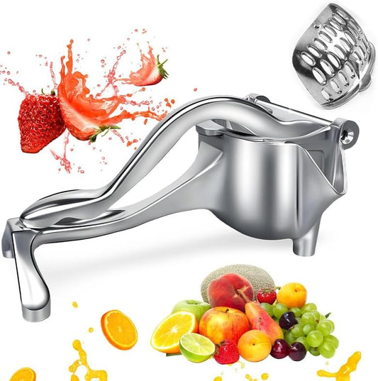 Manual Juicer, Hand Press Juicer Squeezer for Efficient Juice Extraction - Aluminum Alloy Citrus Press for Lemon,Orange,Lime,Grapefruit,Pomegranate, Easy Squeeze&Quick Clean Juice